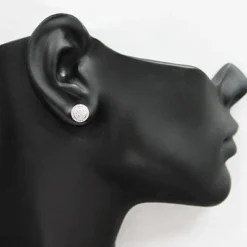 Pave Diamond Stud Earrings In Sterling Silver 0.26ct -Outlet Radiant Bijou Store pave diamond stud earrings in sterling silver 026ct p 46813bod