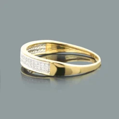 Thin Pave Diamond Wedding Band 0.23ct 10K Yellow Gold -Outlet Radiant Bijou Store pave diamond wedding band 023ct 10k gold p 48381back