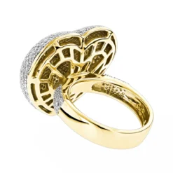 Pave Puffed Diamond Heart Ring 2.5ct 14K Yellow Gold -Outlet Radiant Bijou Store pave puffed diamond heart ring 295ct 14k p 42934 backye