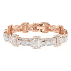 Pave Real Diamond Bracelet For Men 10K Yellow Gold 3.18ct 10 Pave Real Diamond Bracelet For Men 10K Yellow Gold 3.18ct -Outlet Radiant Bijou Store pave real diamond bracelet for men 10k gold 318ct ro