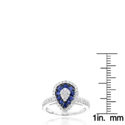 Pear Shape Design Sapphire And Diamond Engagement Ring For Women 1 Carat TW -Outlet Radiant Bijou Store pear shape design sapphire and diamond engagement ring for women 1 carat tw rulerwh