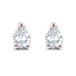 Pear Shape Diamond Stud Earrings 3/4 Carat 14K White Gold 3 Prong Setting -Outlet Radiant Bijou Store pear shape diamond stud earrings 34 carat 14k gold 3 prong setting ro
