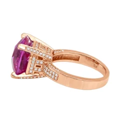 Pink Sapphire 0.55ct Diamond 14K White Gold Cocktail Ring For Women -Outlet Radiant Bijou Store pink sapphire diamond rings 14k gold cocktail ring 046ct p 49141 backro