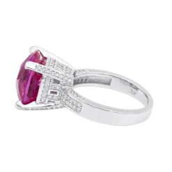 Pink Sapphire 0.55ct Diamond 14K White Gold Cocktail Ring For Women -Outlet Radiant Bijou Store pink sapphire diamond rings 14k gold cocktail ring 046ct p 49141 backwh