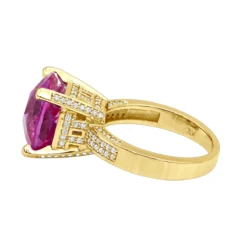Pink Sapphire 0.55ct Diamond 14K White Gold Cocktail Ring For Women -Outlet Radiant Bijou Store pink sapphire diamond rings 14k gold cocktail ring 046ct p 49141 backye