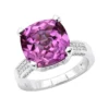 Pink Sapphire 0.55ct Diamond 14K White Gold Cocktail Ring For Women -Outlet Radiant Bijou Store pink sapphire diamond rings 14k gold cocktail ring 046ct p 49141 wh
