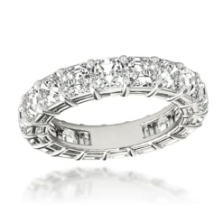Platinum Asscher Cut Diamond Eternity Ring Anniversary Band For Women 6ct