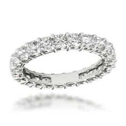 Platinum Cushion Cut Diamond Eternity Ring Diamond Anniversary Ring 2.5ct