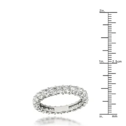 Platinum Cushion Cut Diamond Eternity Ring Diamond Anniversary Ring 2.5ct -Outlet Radiant Bijou Store platinum cushion cut diamond eternity ring diamond anniversary ring 25ct ruler