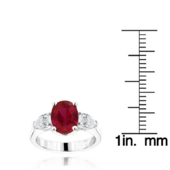 Unique 3 Stone Platinum Diamond And Ruby Engagement Ring -Outlet Radiant Bijou Store platinum diamond and ruby engagement ring 060ct p 47932 ruler