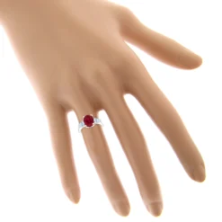 Unique 3 Stone Platinum Diamond And Ruby Engagement Ring -Outlet Radiant Bijou Store platinum diamond and ruby engagement ring 060ct p 47932bod