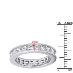 Platinum Princess Cut Diamond Eternity Ring 3.74ct -Outlet Radiant Bijou Store platinum diamond eternity ring 374ct p 30419 rulerwh