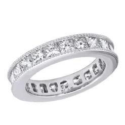 Platinum Princess Cut Diamond Eternity Ring 3.74ct