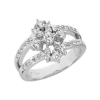 Platinum Diamond Right Hand Ring 0.66ct 3 Platinum Diamond Right Hand Ring 0.66ct