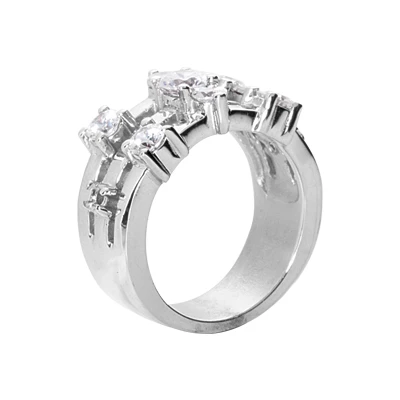 Platinum Diamond Right Hand Ring 1.65ct 4 Platinum Diamond Right Hand Ring 1.65ct - Image 2