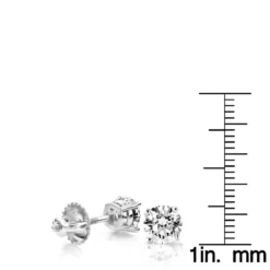 Platinum Diamond Studs Earrings 1.50ct -Outlet Radiant Bijou Store platinum diamond studs earrings 150ct ruler