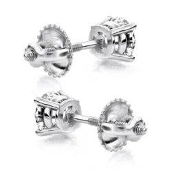 Outlet Radiant Bijou Store -Outlet Radiant Bijou Store platinum diamond studs earrings 1ct back