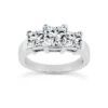 Thin Platinum Diamond Three Stones Engagement Ring 0.80ct 3.5mm