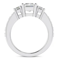 Thin Platinum Princess Cut Diamonds Engagement Ring 0.94ct 2.5mm -Outlet Radiant Bijou Store platinum diamond three stones engagement ring 094ct p 33250 additional white
