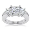 Thin Platinum Princess Cut Diamonds Engagement Ring 0.94ct 2.5mm -Outlet Radiant Bijou Store platinum diamond three stones engagement ring 094ct p 33250 white 20220420 20220426