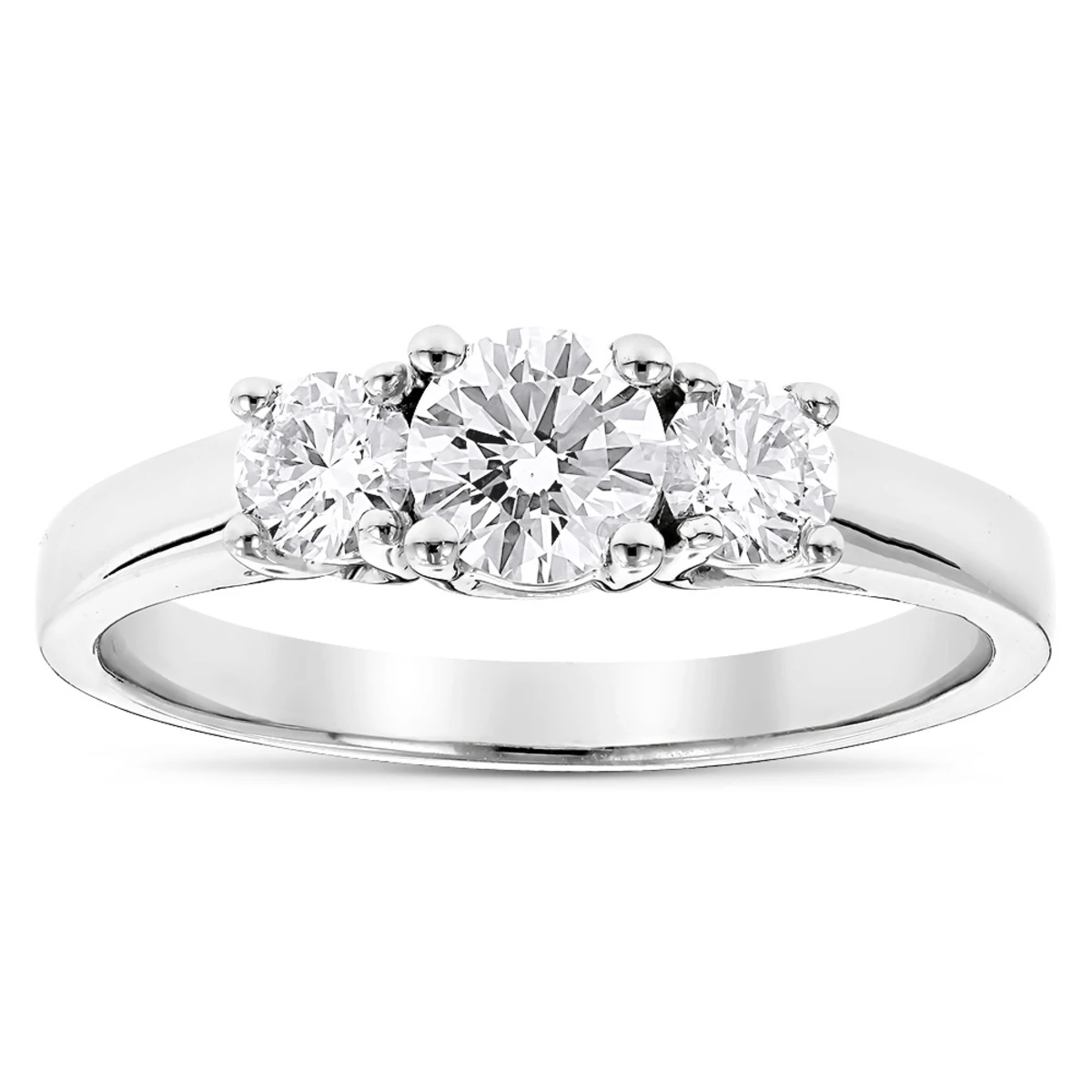 Ultra Thin Platinum Diamond Three Stones Engagement Ring 1ct 3 Ultra Thin Platinum Diamond Three Stones Engagement Ring 1ct