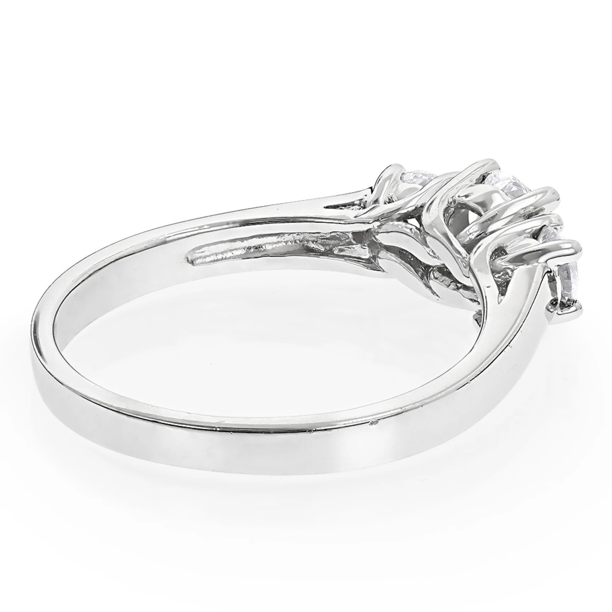 Ultra Thin Platinum Diamond Three Stones Engagement Ring 1ct 4 Ultra Thin Platinum Diamond Three Stones Engagement Ring 1ct - Image 2