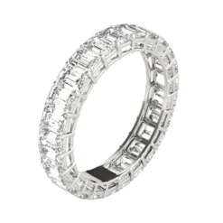 Platinum Emerald Cut Diamond Eternity Band For Women 4ct Anniversary Ring -Outlet Radiant Bijou Store platinum emerald cut diamond eternity band for women 4ct anniversary ring back