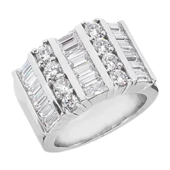 Platinum Ladies Diamond Ring 3.36ct 15.1mm