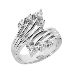 Platinum Right Hand Diamond Ladies Ring 0.42ct 16.3mm