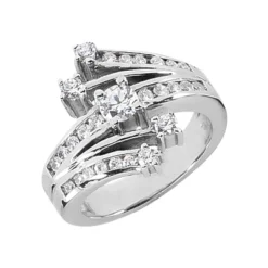 Platinum Right Hand Diamond Ladies Ring 0.79ct
