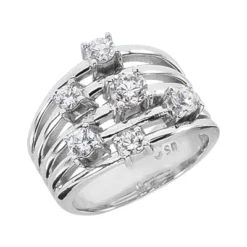 Platinum Right Hand Diamond Ladies Ring 0.95ct