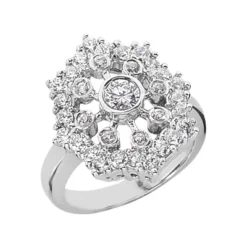 Platinum Right Hand Diamond Ladies Ring 1.25ct