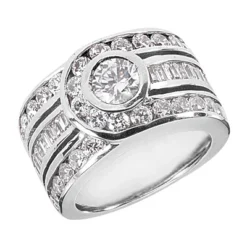 Platinum Right Hand Diamond Ladies Ring 3.01ct