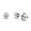 Platinum Round Diamond Bezel Earrings Studs 0.33ct