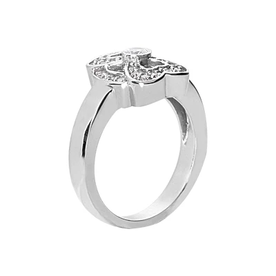 Wide 13.2mm Platinum Round Diamond Ladies Ring 0.34ct 4 Wide 13.2mm Platinum Round Diamond Ladies Ring 0.34ct - Image 2