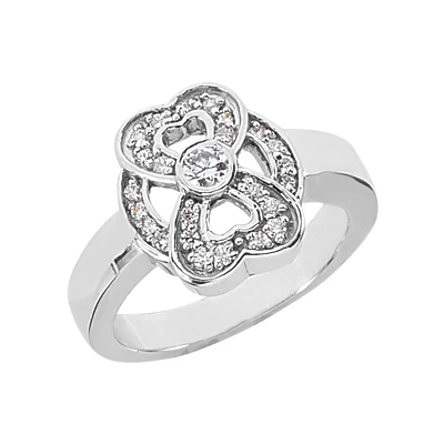 Wide 13.2mm Platinum Round Diamond Ladies Ring 0.34ct 3 Wide 13.2mm Platinum Round Diamond Ladies Ring 0.34ct