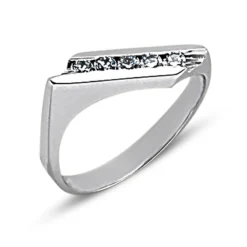Thin Platinum Round Diamond Ladies Ring 0.40ct