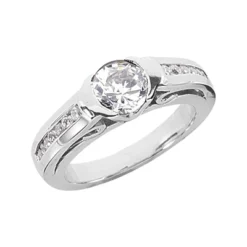 Platinum Round Diamond Ladies Ring 1.22ct 4.5mm
