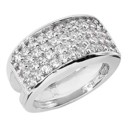 Platinum Round Diamond Ladies Ring 1.76ct 10.8mm