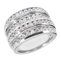 Platinum Round Diamond Ladies Ring 2.12ct 14.6mm