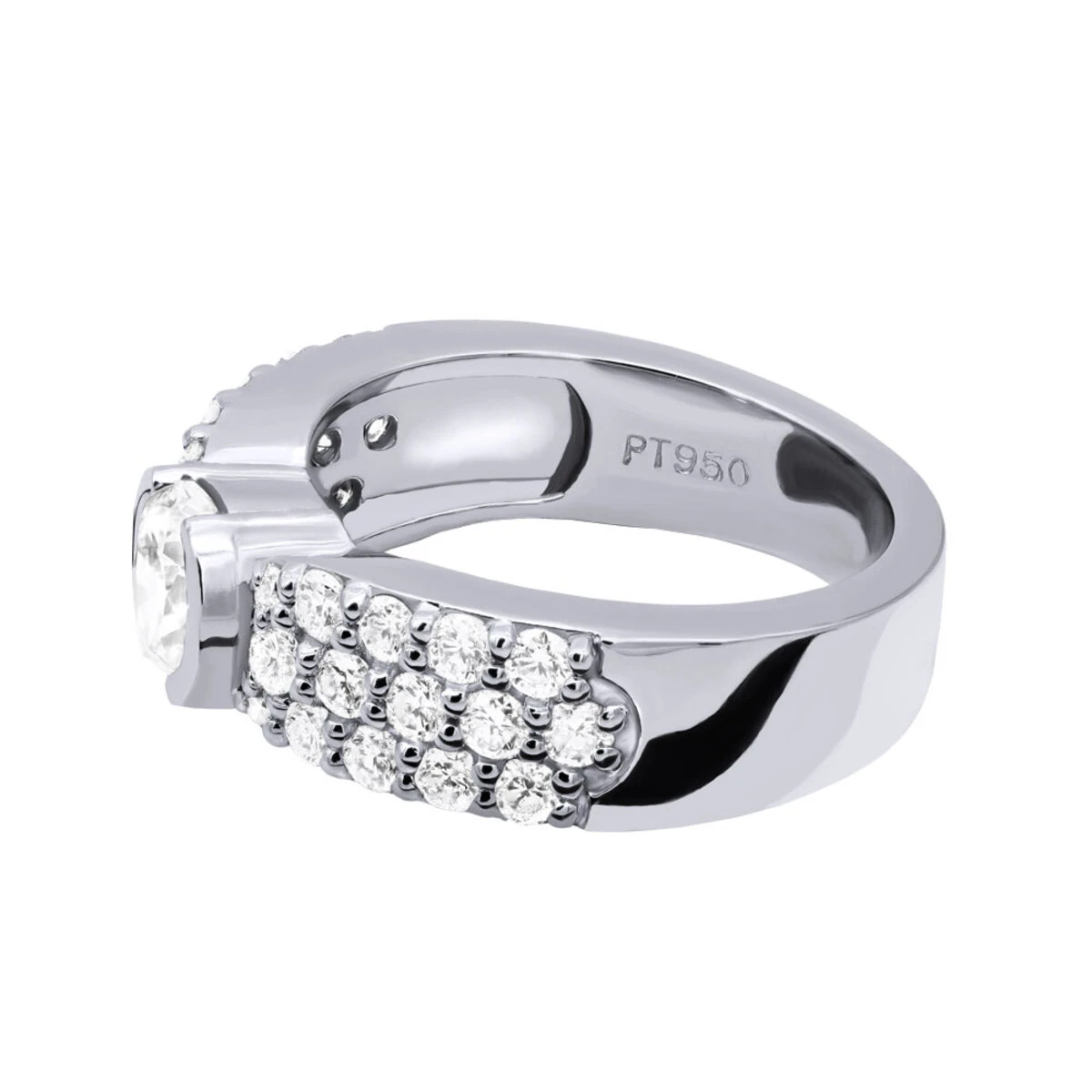 Platinum Round Diamond Ladies Ring 2.40ct 6.2mm 4 Platinum Round Diamond Ladies Ring 2.40ct 6.2mm - Image 2