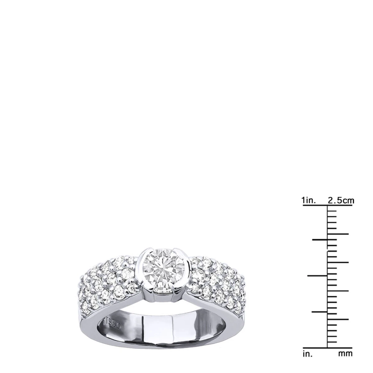 Platinum Round Diamond Ladies Ring 2.40ct 6.2mm 6 Platinum Round Diamond Ladies Ring 2.40ct 6.2mm - Image 4