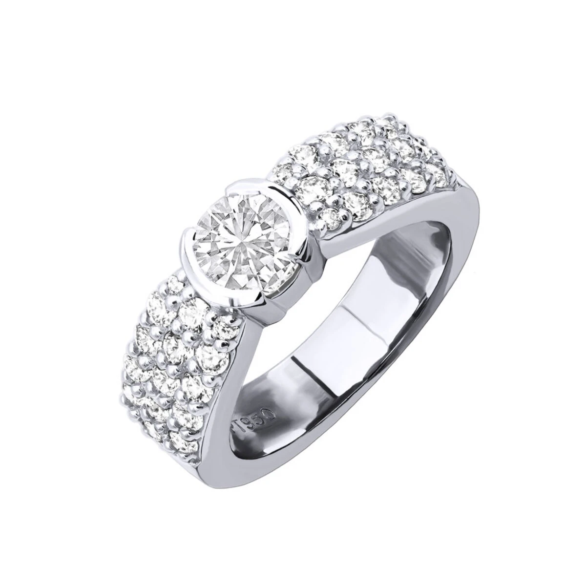 Platinum Round Diamond Ladies Ring 2.40ct 6.2mm 3 Platinum Round Diamond Ladies Ring 2.40ct 6.2mm