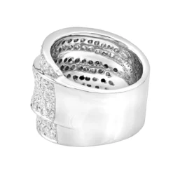 Luxurman Women Platinum Round Diamond Right Hand Ring 3 Carat G/VS -Outlet Radiant Bijou Store platinum round diamond ladies ring 290ct p 32677 backwh