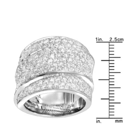 Luxurman Women Platinum Round Diamond Right Hand Ring 3 Carat G/VS -Outlet Radiant Bijou Store platinum round diamond ladies ring 290ct p 32677 rulerwh
