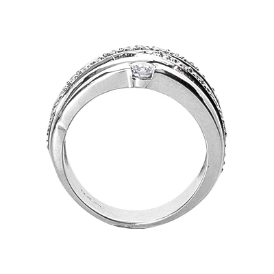 Platinum Round Diamond Right Hand Ladies Ring 0.57ct 4 Platinum Round Diamond Right Hand Ladies Ring 0.57ct - Image 2