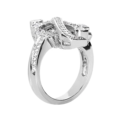 Platinum Round Diamond Right Hand Ladies Ring 0.71ct 4 Platinum Round Diamond Right Hand Ladies Ring 0.71ct - Image 2