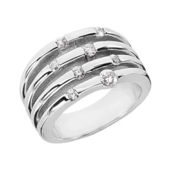 Platinum Round Diamond Right Hand Ring 0.40ct