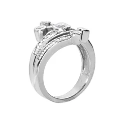 Platinum Round Diamond Right Hand Women's Ring 0.95ct -Outlet Radiant Bijou Store platinum round diamond right hand womens ring 095ct p 31606 back white 20220426