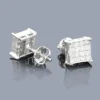 Princess Cut Diamond Earrings 0.95ct 14K White Gold -Outlet Radiant Bijou Store princess cut diamond earrings 095ct 14k gold p 38036